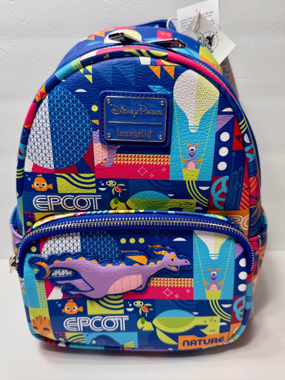 NWT Disney Parks EPCOT Loungefly Mini Backpack Figment Nemo Remy AOP